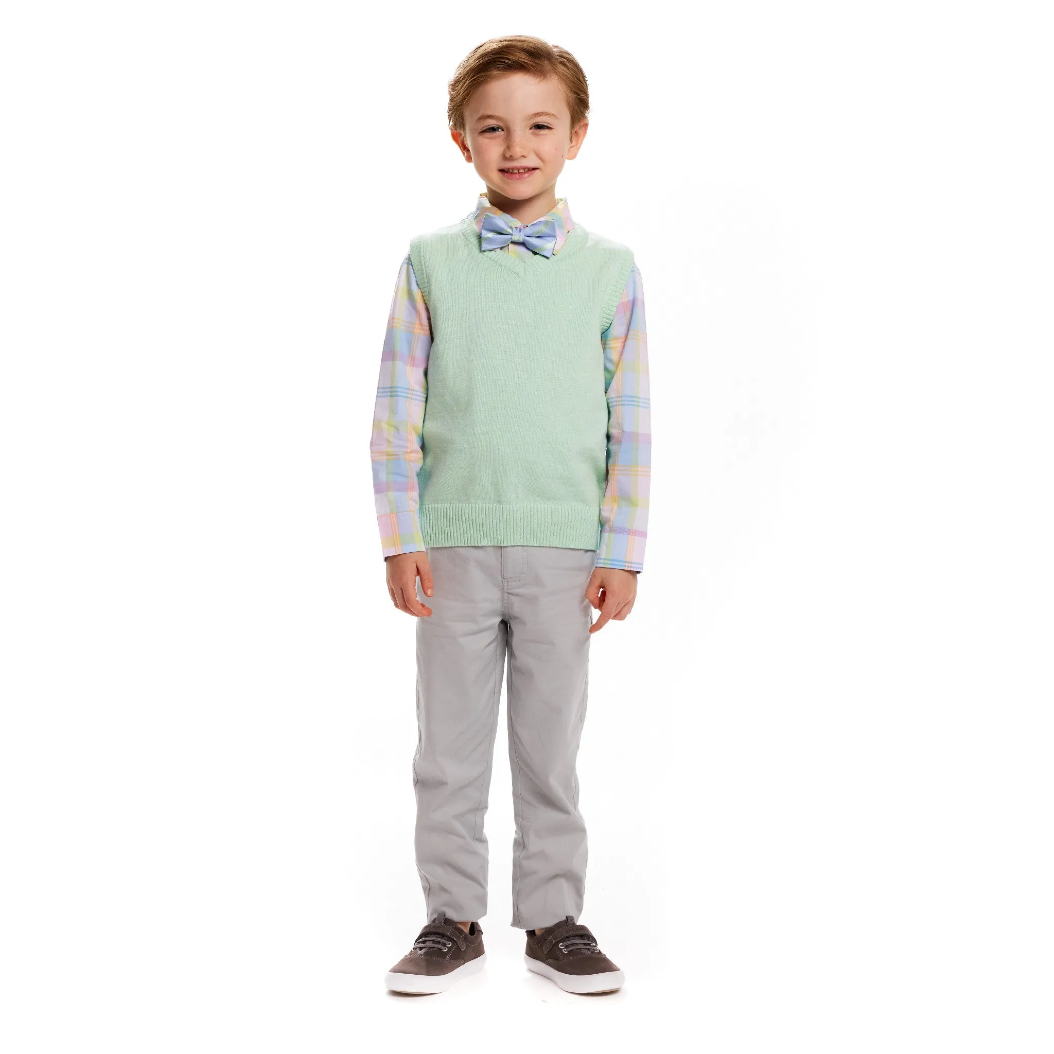 4-Piece Sweater Vest Set | Light Green