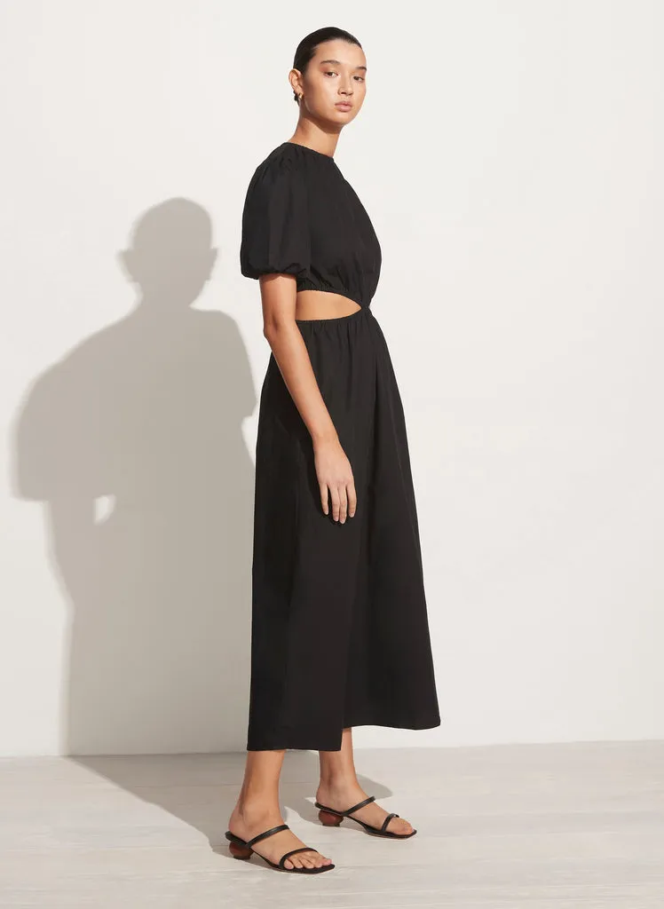 Alessandra Midi Dress (Plain Black)