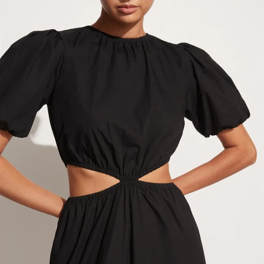 Alessandra Midi Dress (Plain Black)