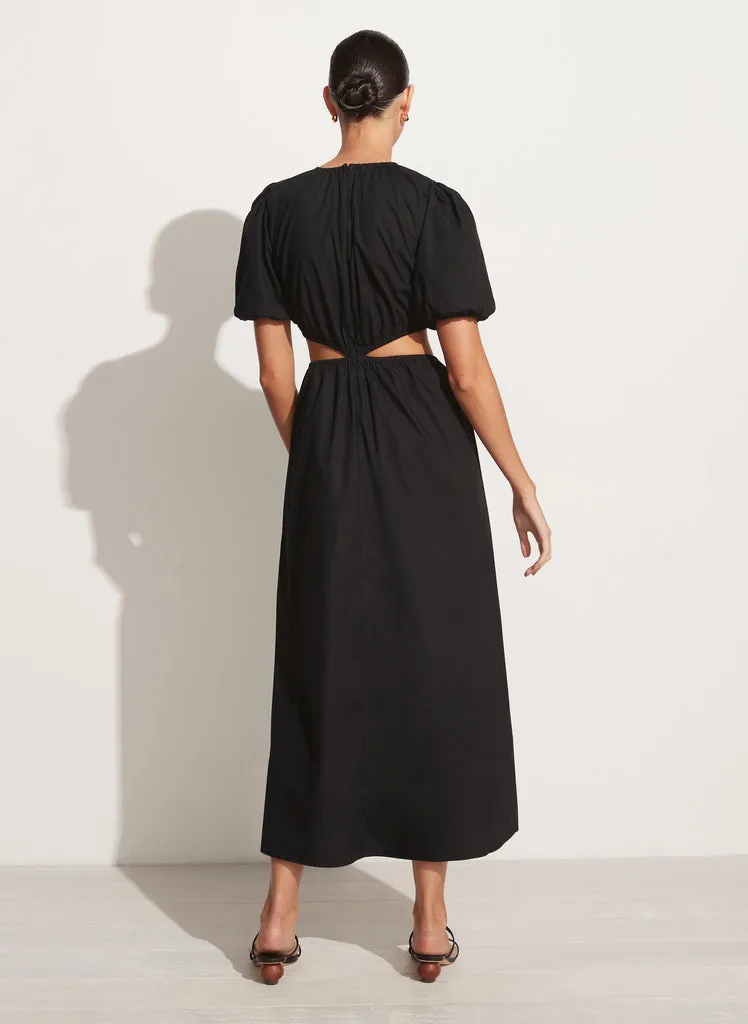 Alessandra Midi Dress (Plain Black)