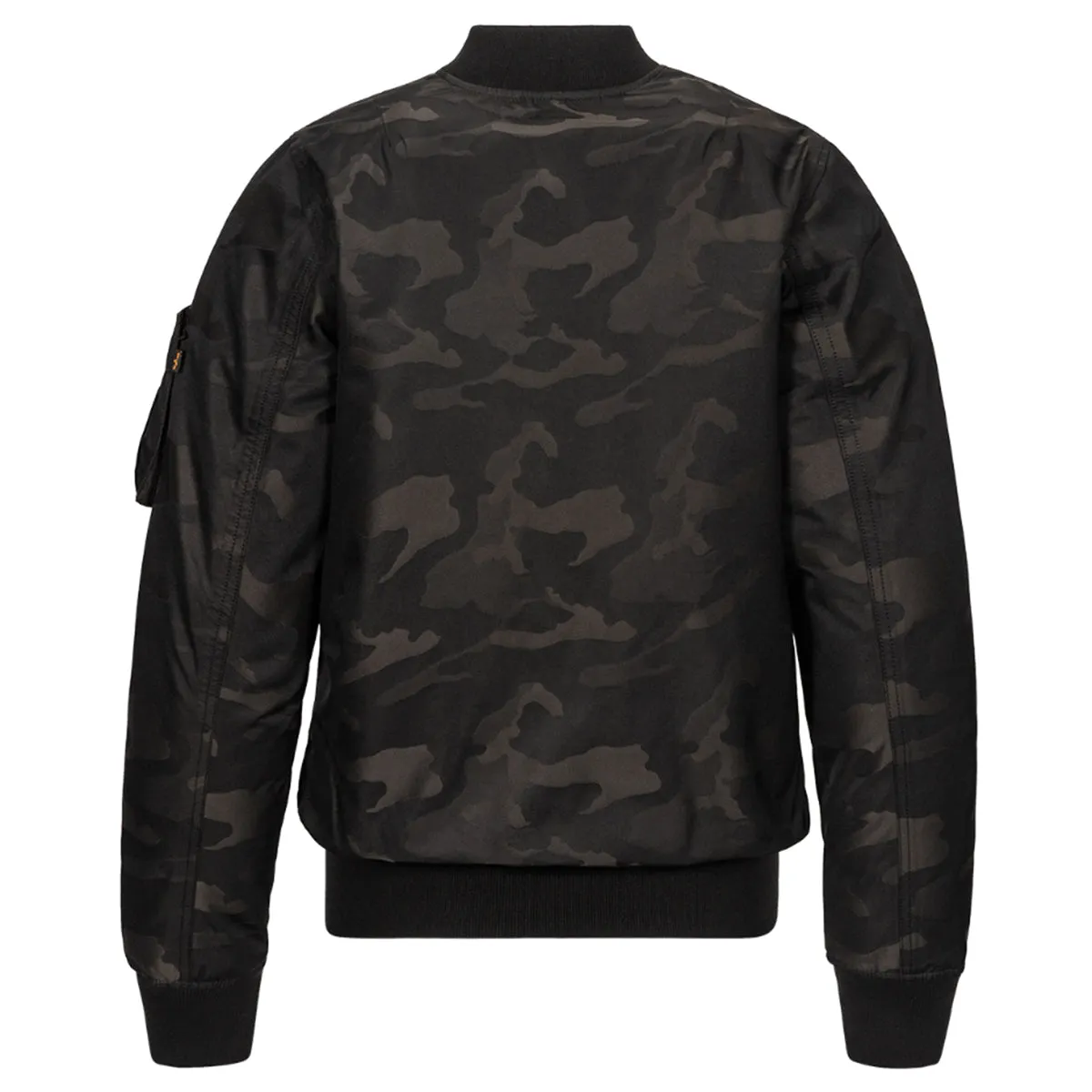 Alpha Industries Men's Black Camo MA-1 Reversable Down Flight Jacquard Jacket