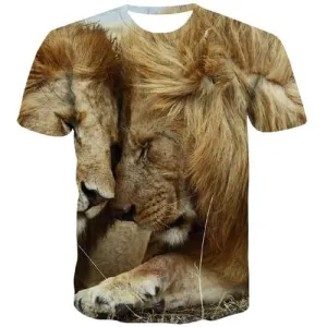 Animal T-shirt Men Lion Tshirts Novelty Lovely T shirts Funny Hip Hop T-shirts Graphic Harajuku T-shirts 3d Short Sleeve