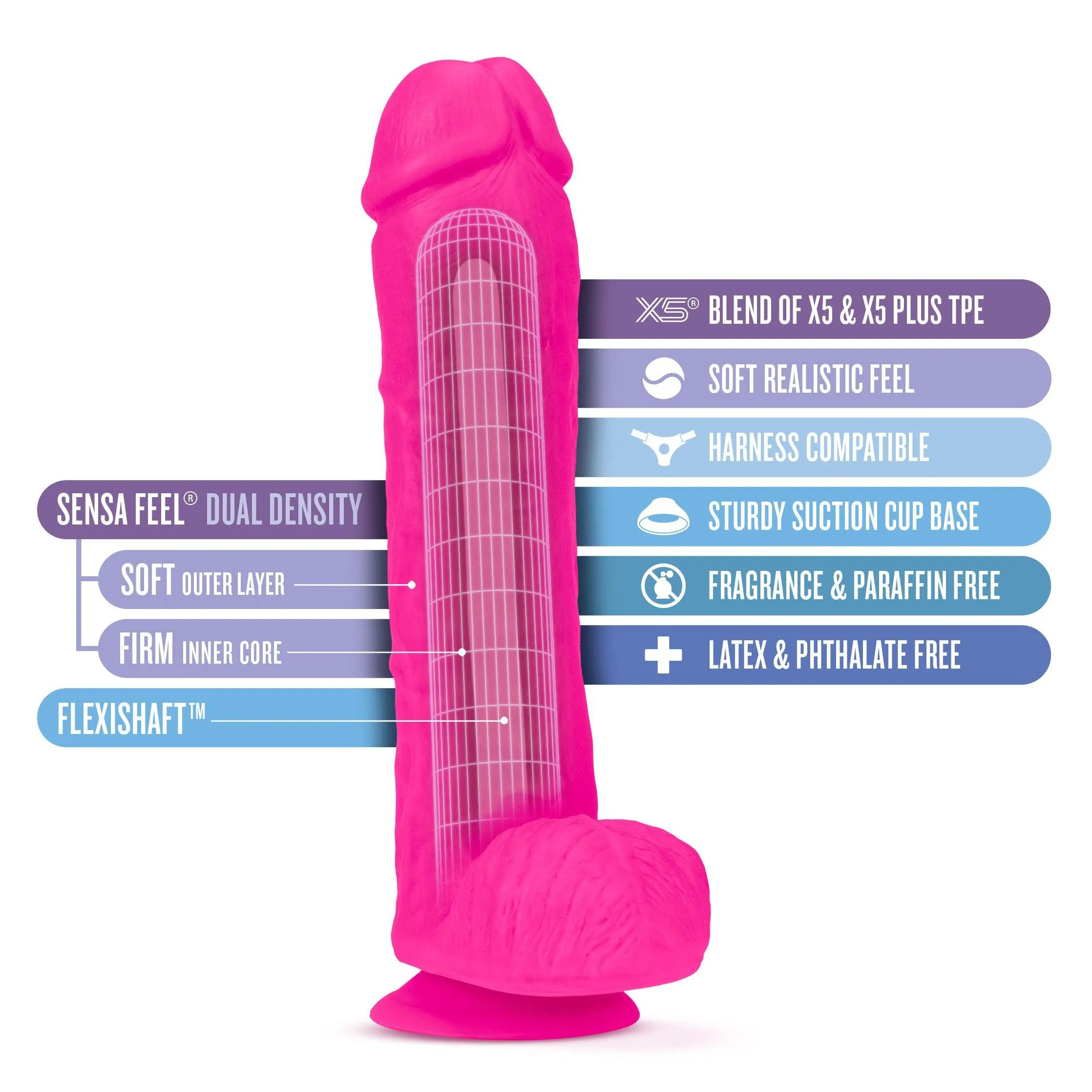 Au Naturel - Bold - Big John - 11 Inch Dildo -  Pink