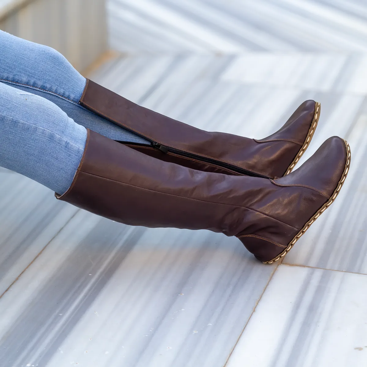 Barefoot Long Boots Bitter Brown for Women