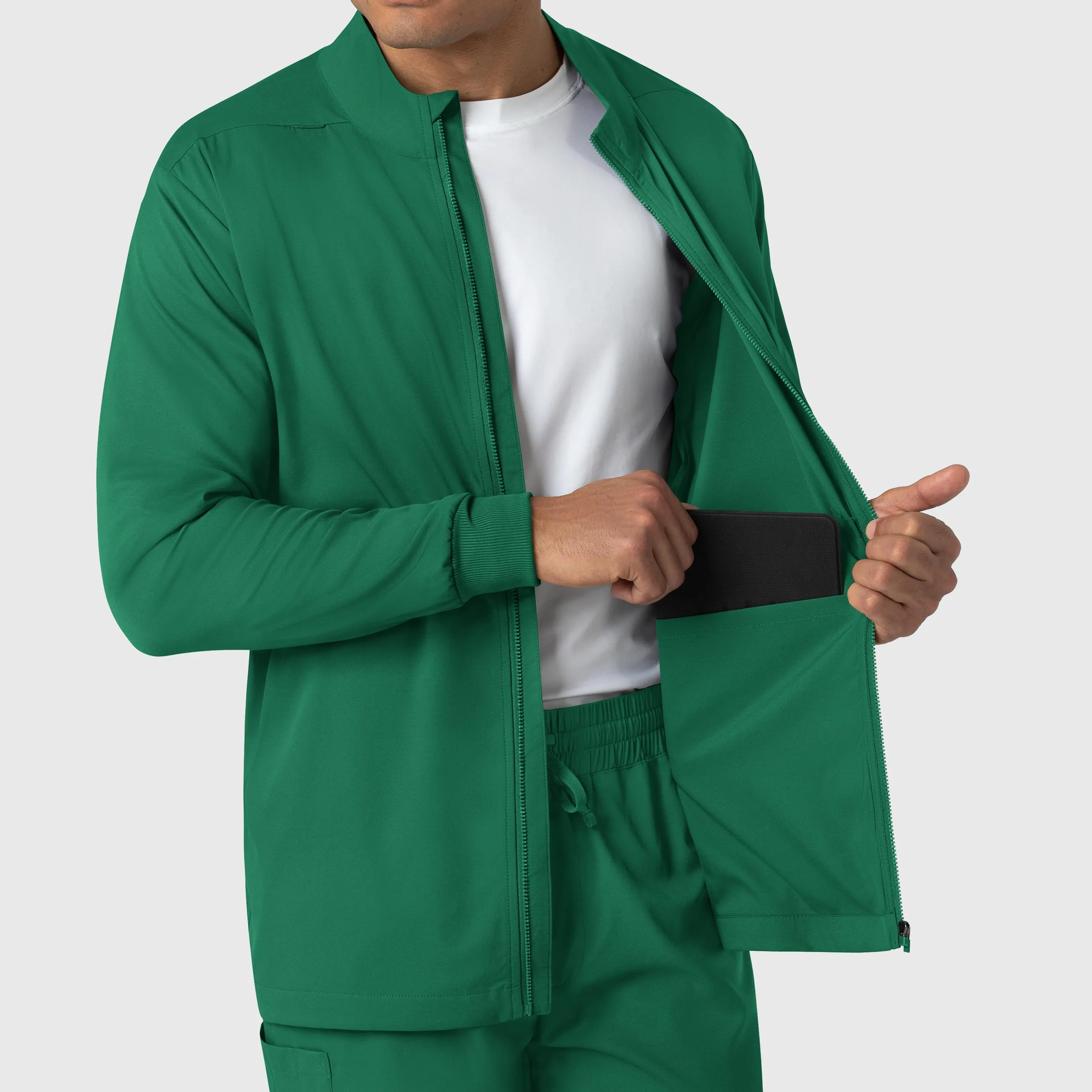 Boundless Men's Warm Up Scrub Jacket - Hunter