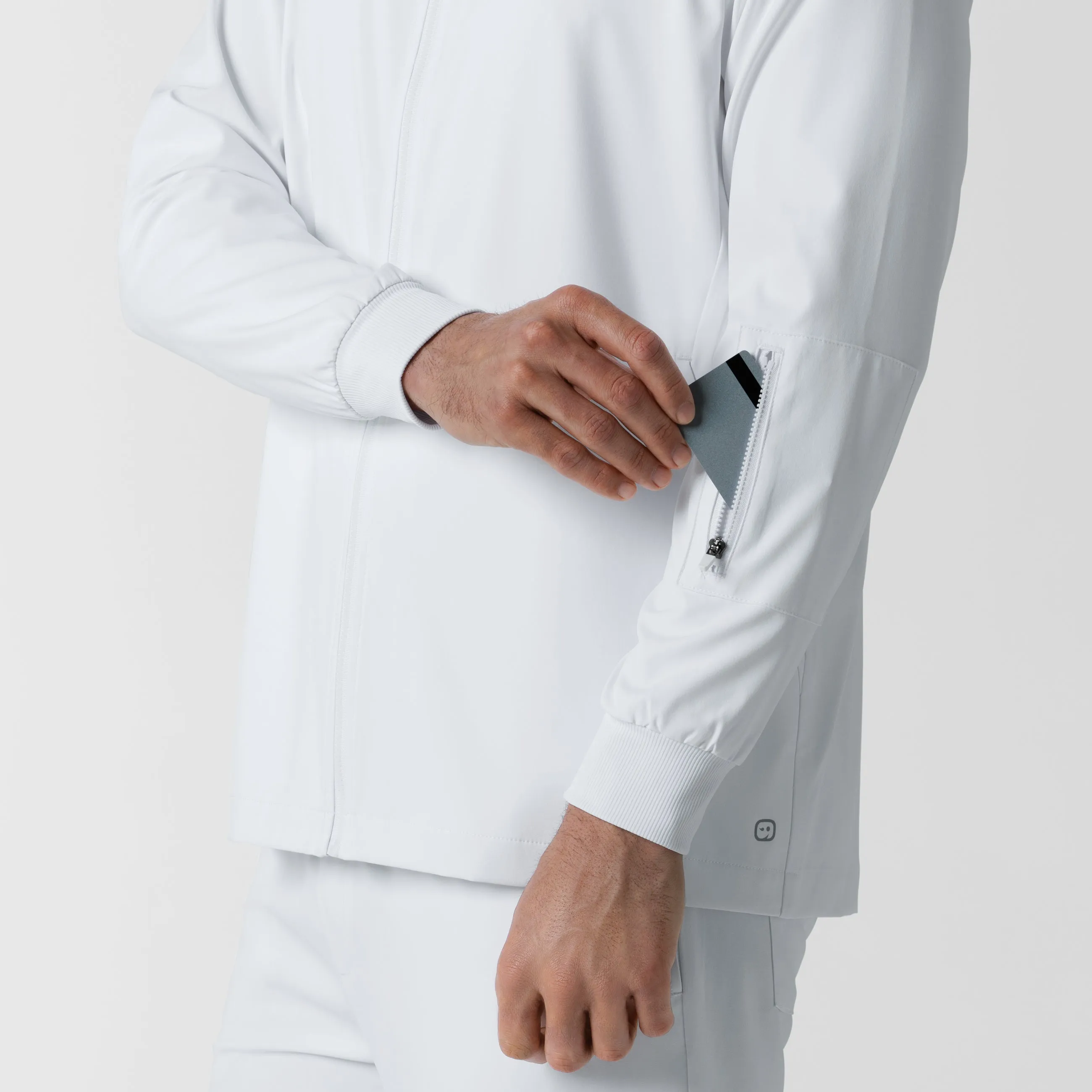 Boundless Men's Warm Up Scrub Jacket - White