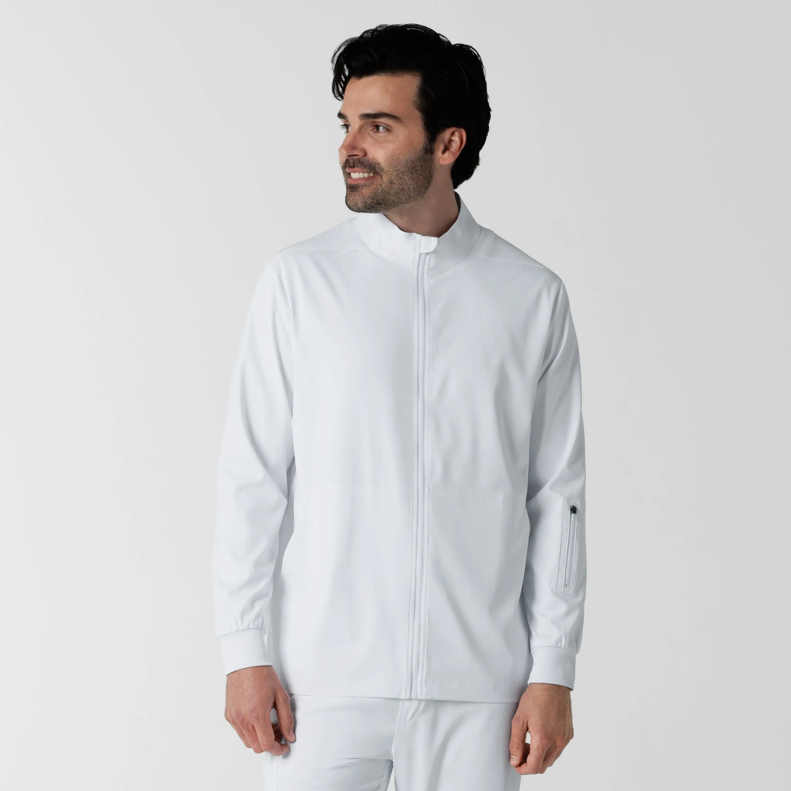 Boundless Men's Warm Up Scrub Jacket - White