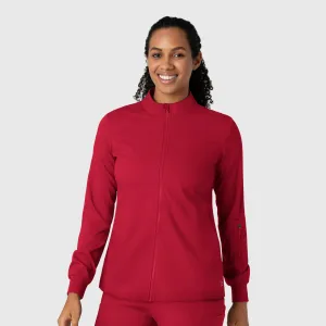 Boundless Women's Warm Up Scrub Jacket - Red