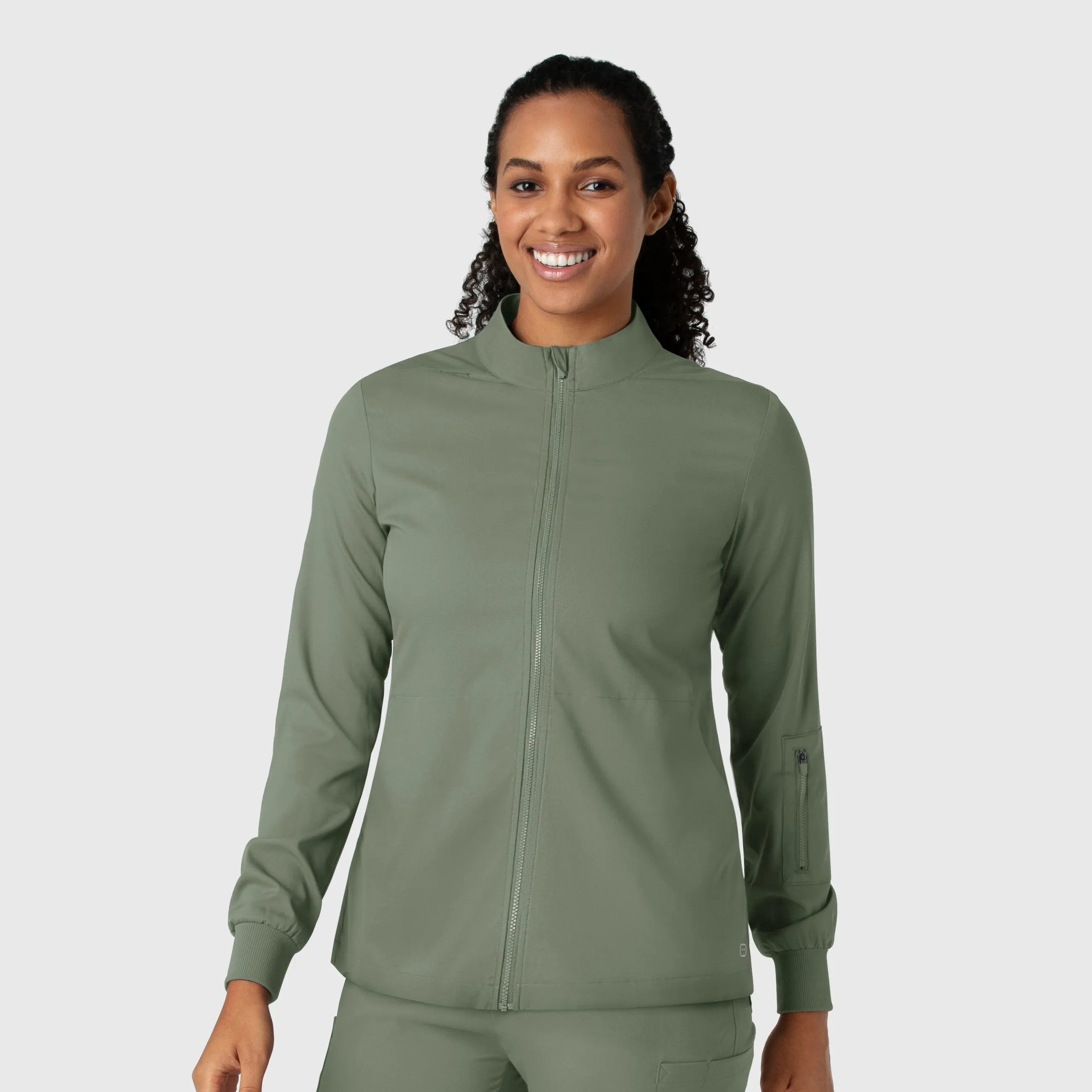 Boundless Women's Warm Up Scrub Jacket - Sage