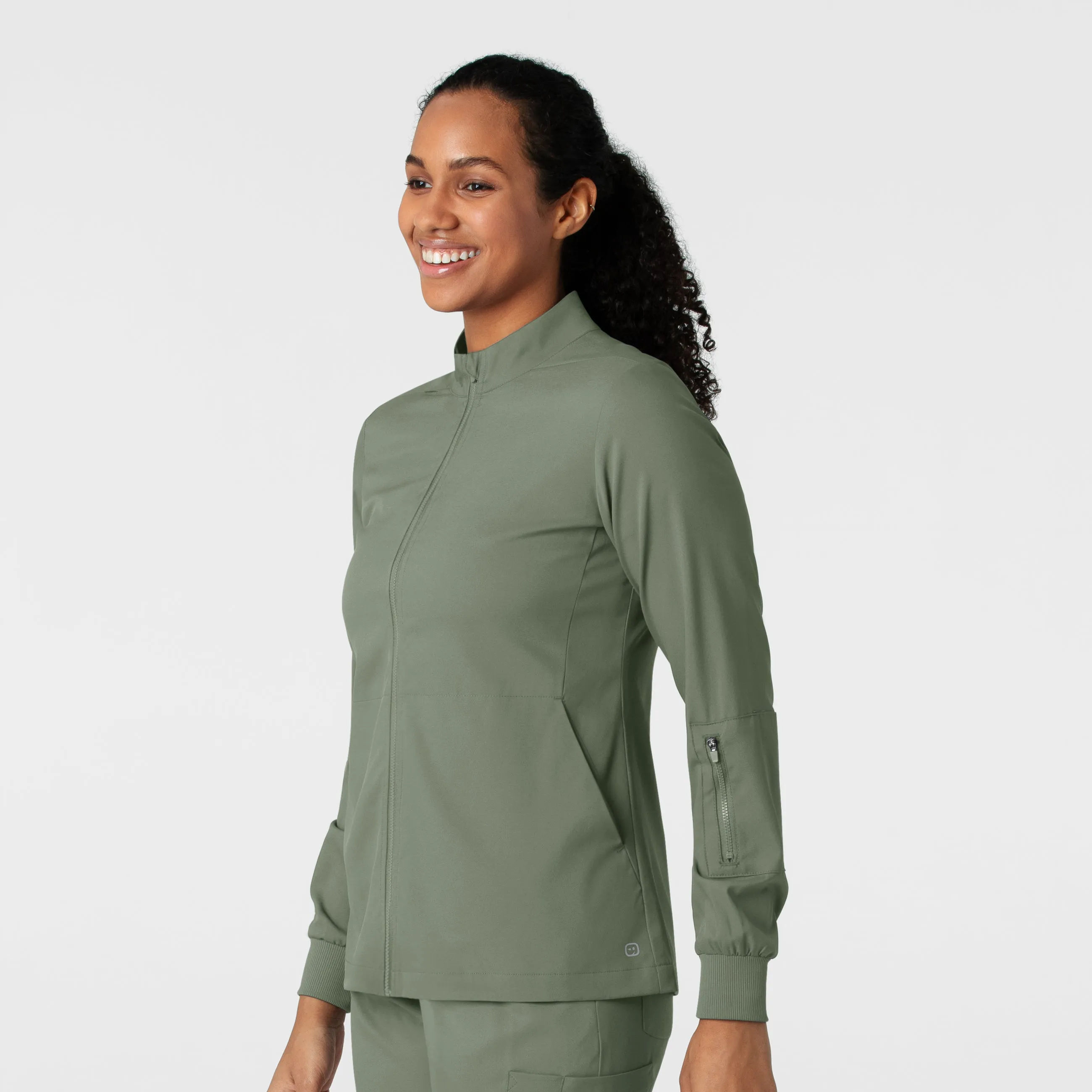 Boundless Women's Warm Up Scrub Jacket - Sage