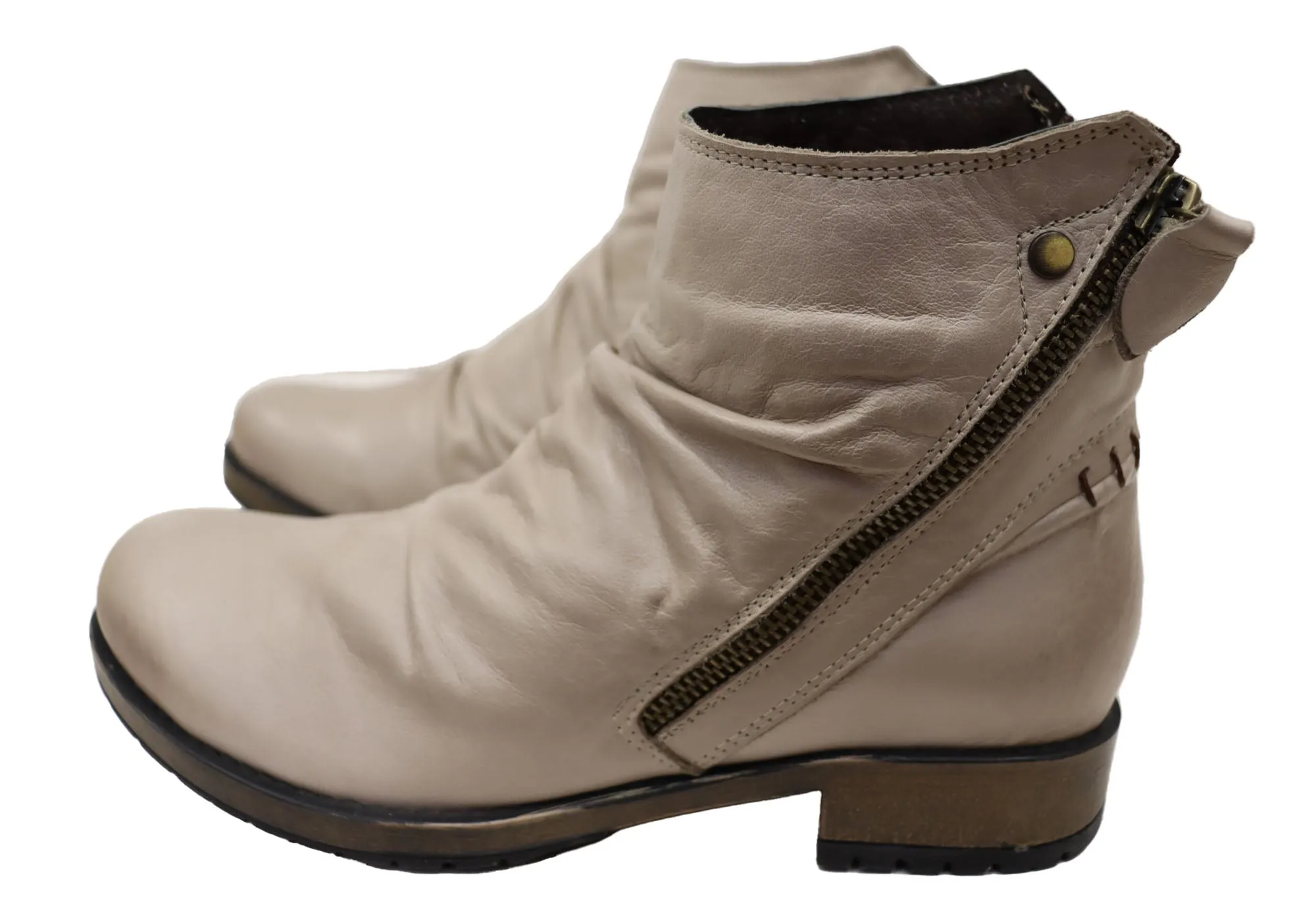 Cabello Comfort Hazel Womens European Comfortable Leather Ankle Boots