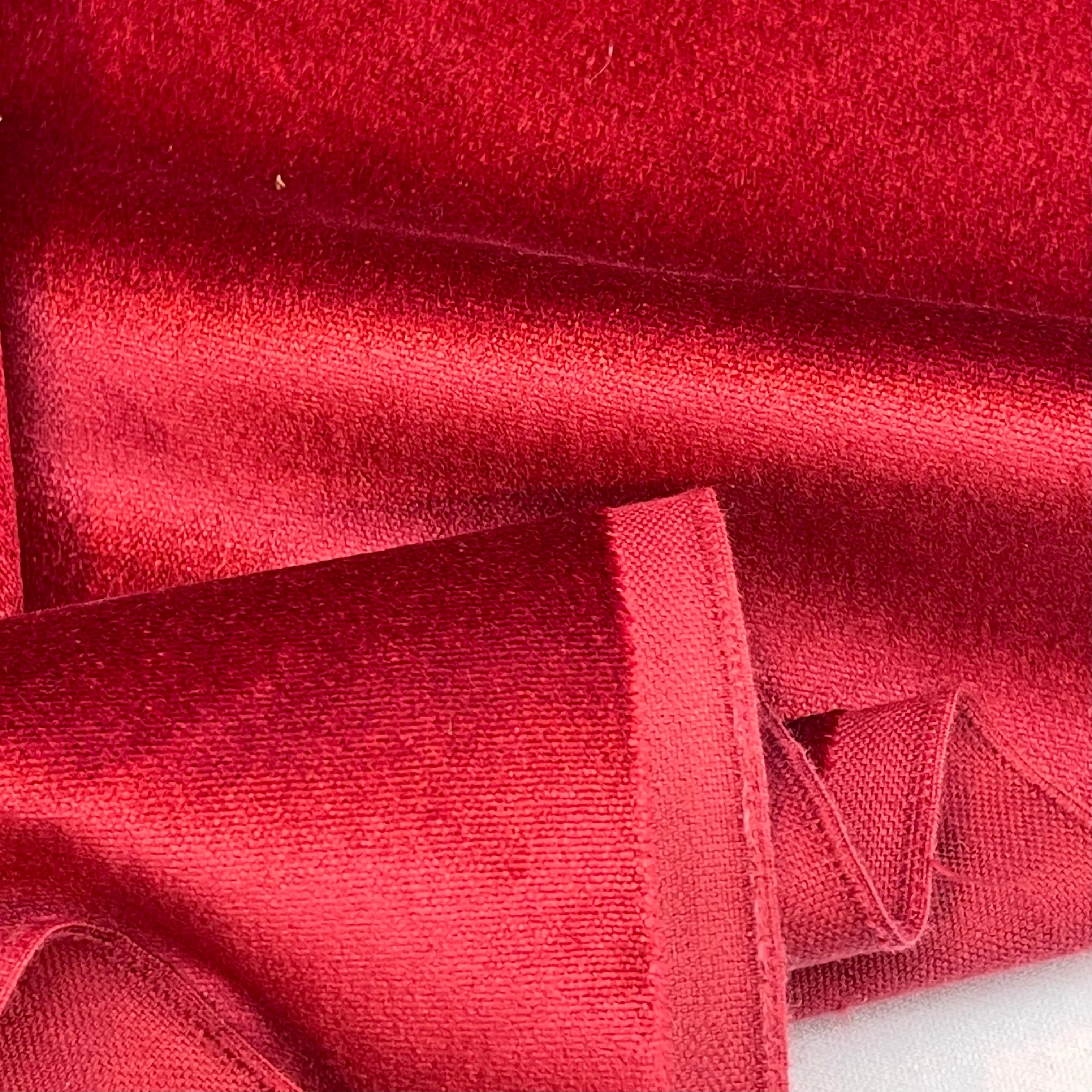 Cardinal red stretch velvet