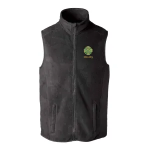 Celtic Cross Embroidered Personalized Fleece Vest- Black