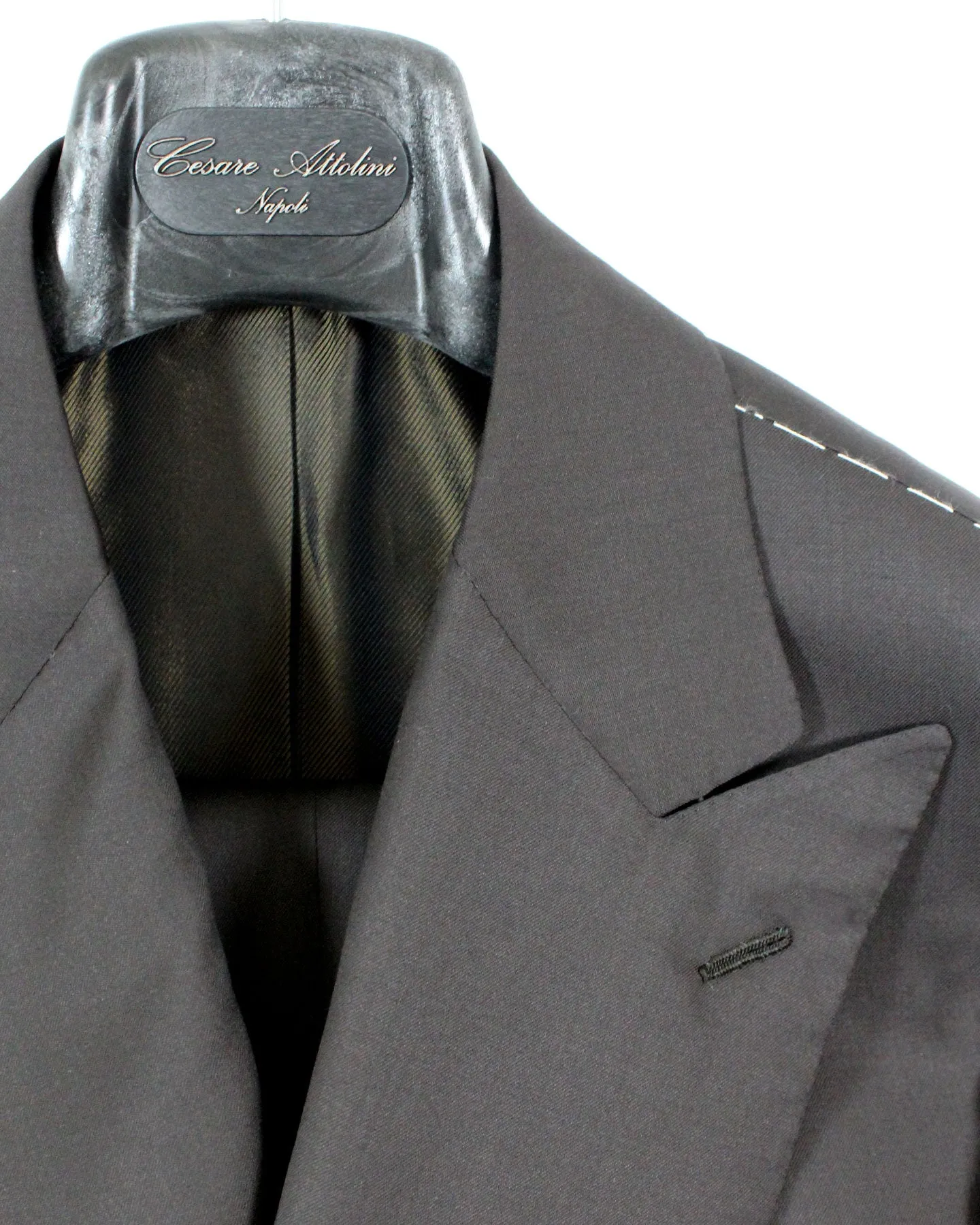 Cesare Attolini Suit Dark Brown Double Breasted Peak Lapel EU 50 / US 40