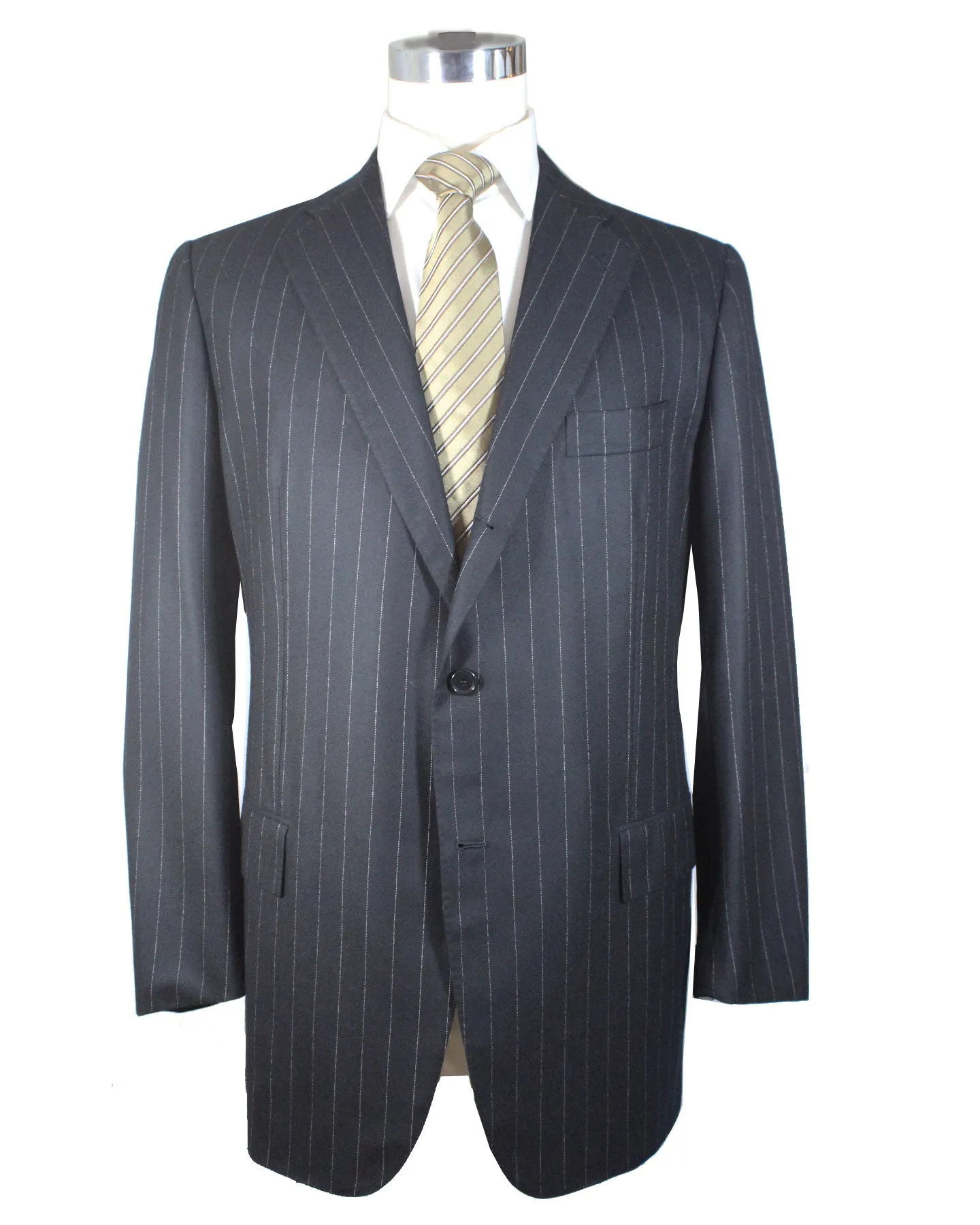 Cesare Attolini Suit Gray Stripes Wool Cashmere EU 52/ US 42 - Drop 4 SALE