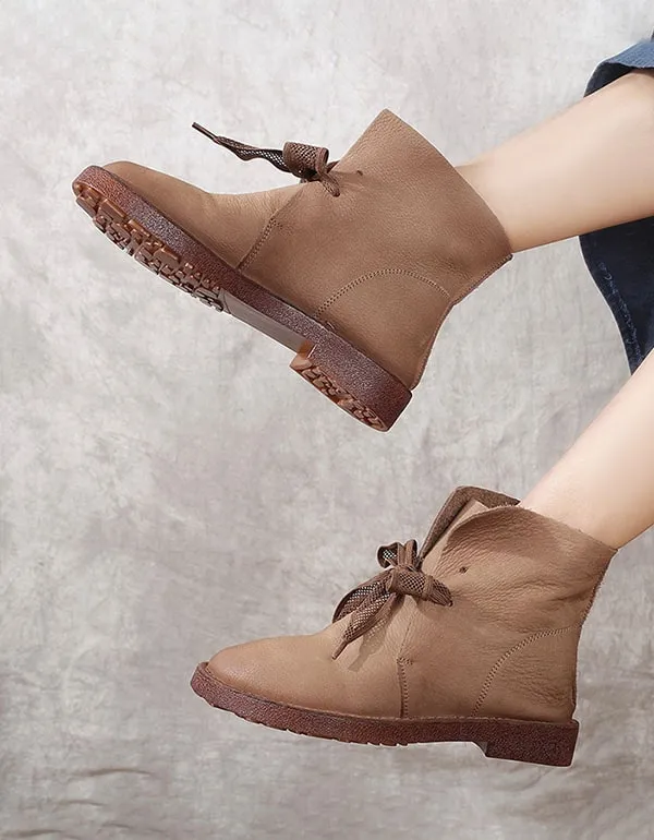 Comfortable Leather Winter Handmade Retro Boots