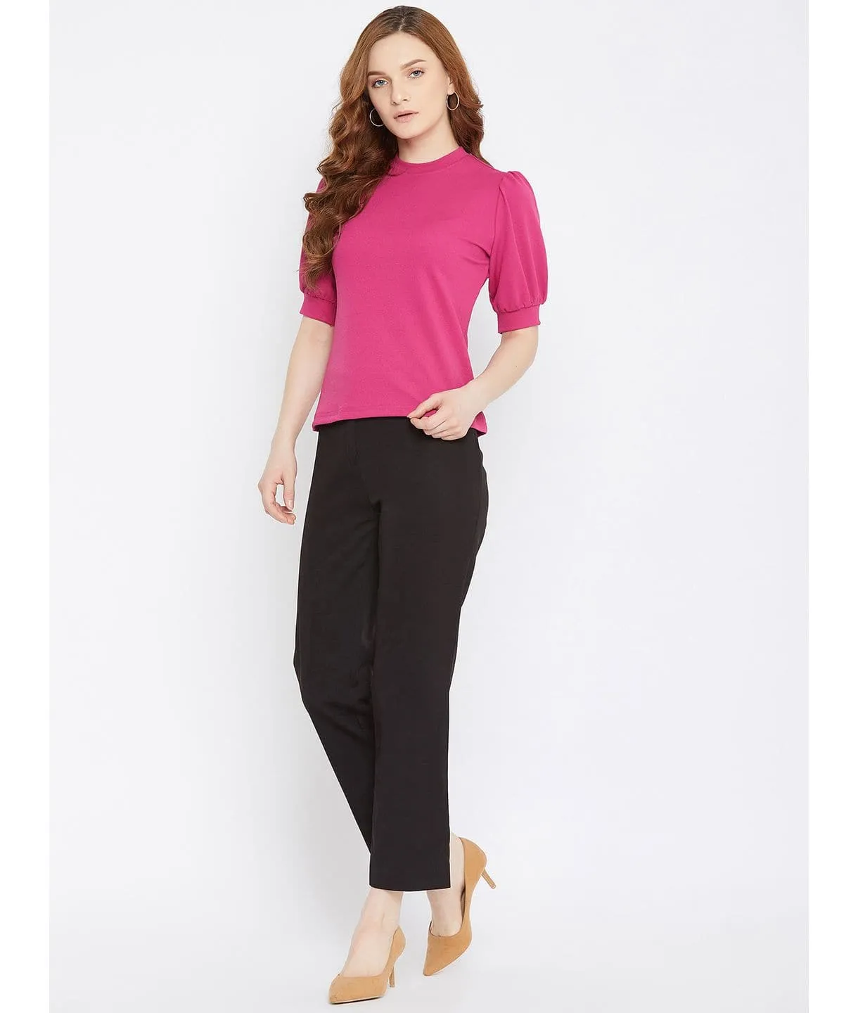 Cotton Stretchable High Neck Top