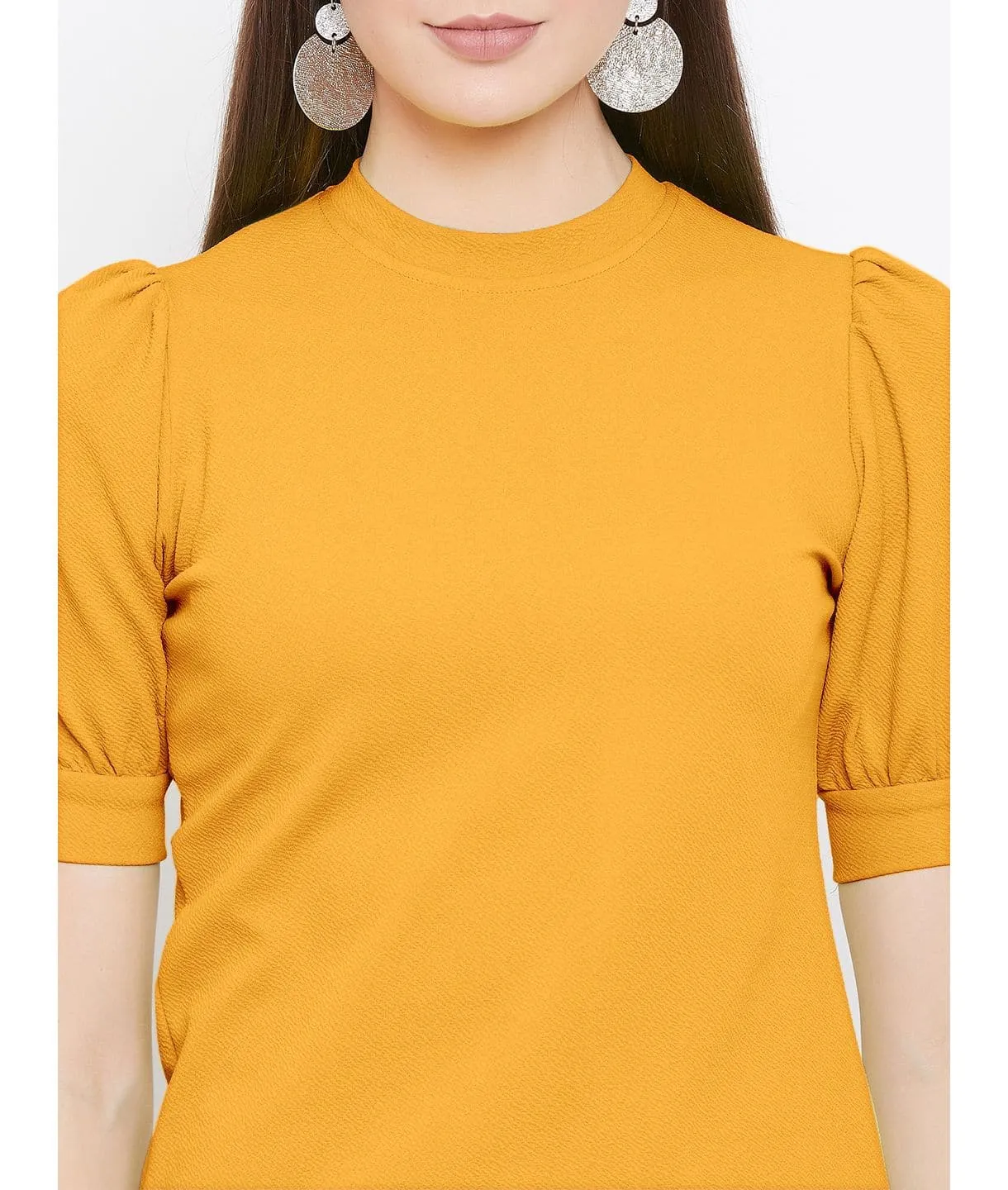 Cotton Stretchable High Neck Top