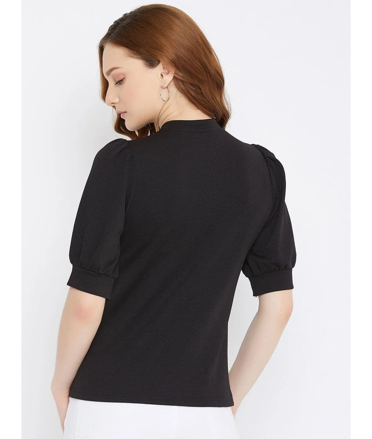 Cotton Stretchable High Neck Top