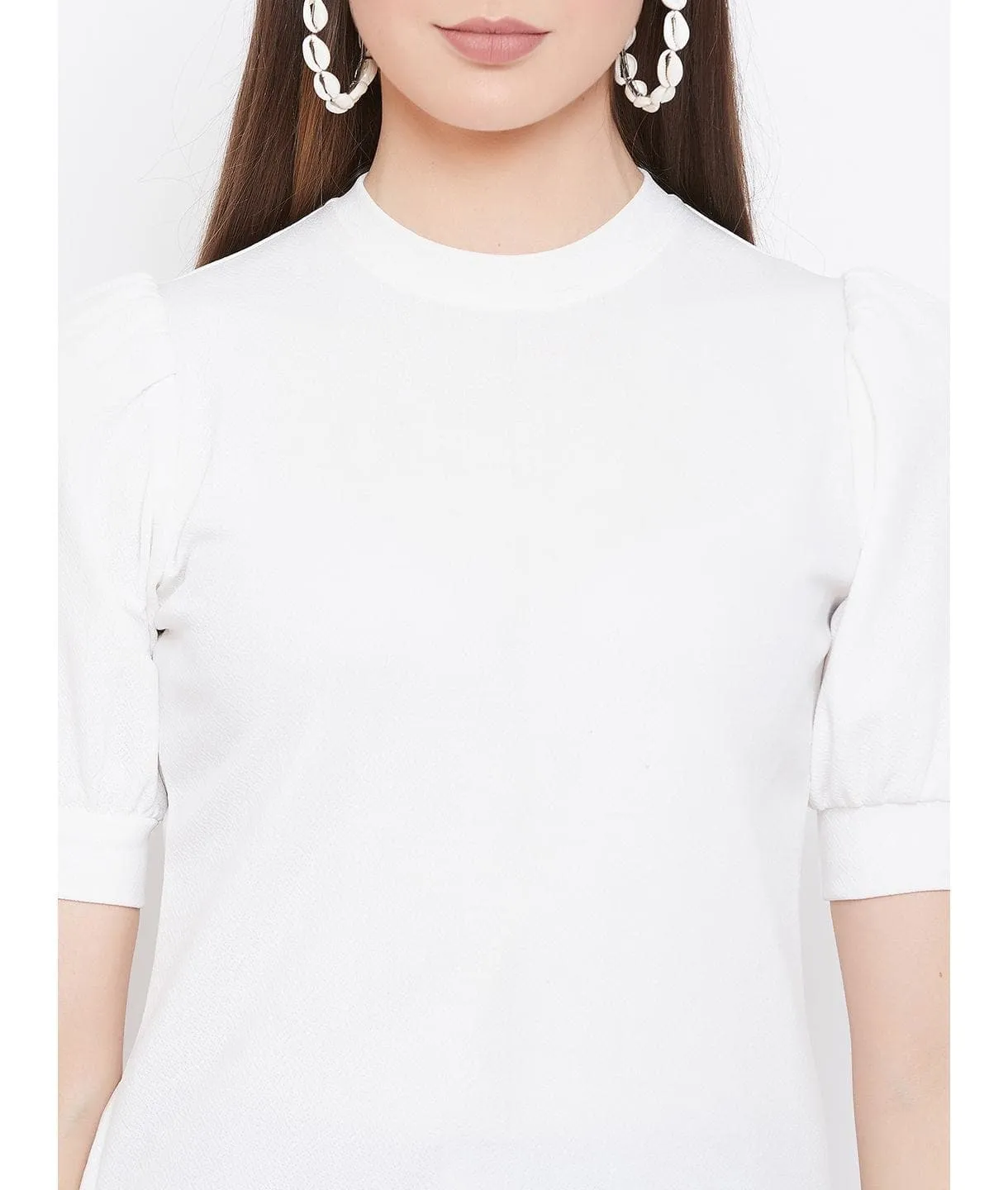 Cotton Stretchable High Neck Top