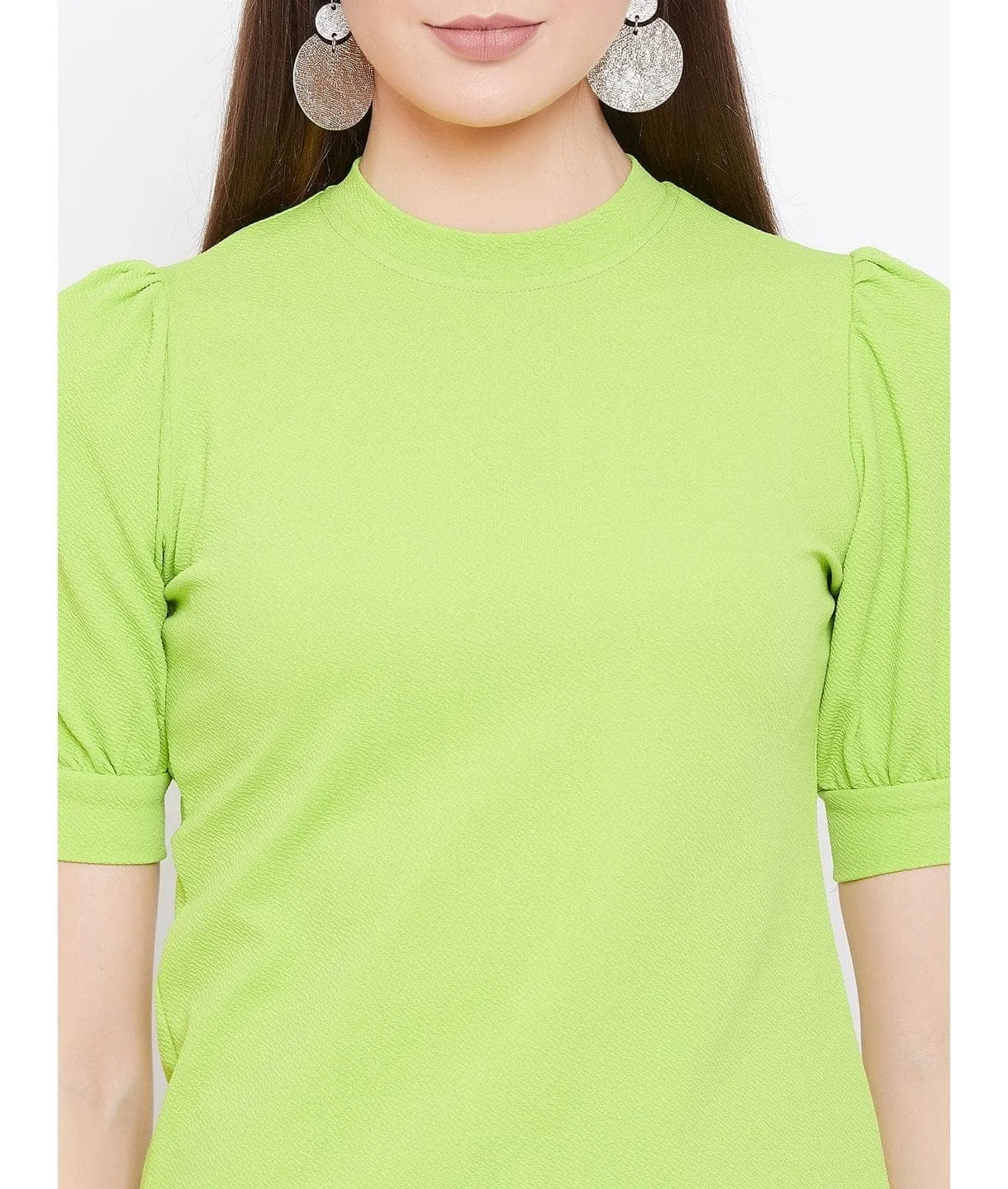 Cotton Stretchable High Neck Top