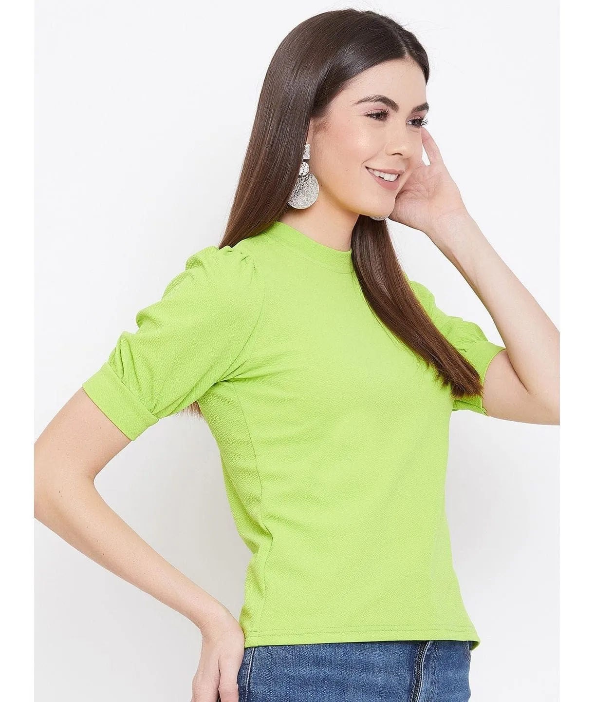 Cotton Stretchable High Neck Top