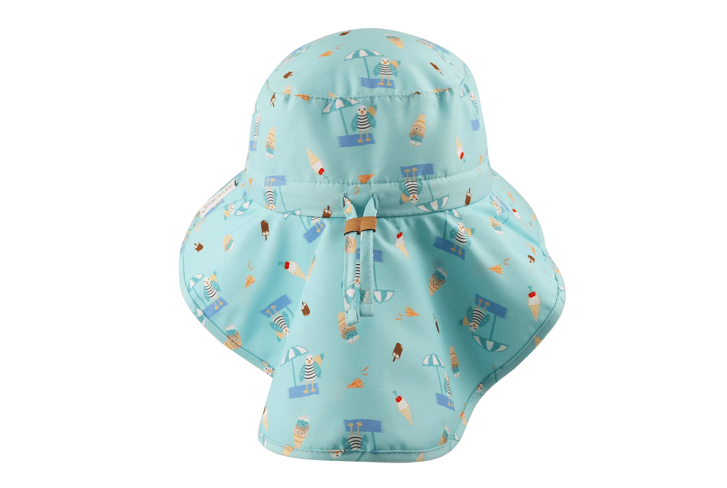 FlapJack Kids UPF50  Sun Hat with Neck Cape - Seaside