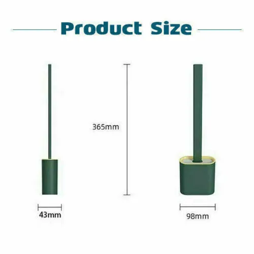 Flexible Silicone Toilet Brush Set, Non-Rusting, Ventilated Base