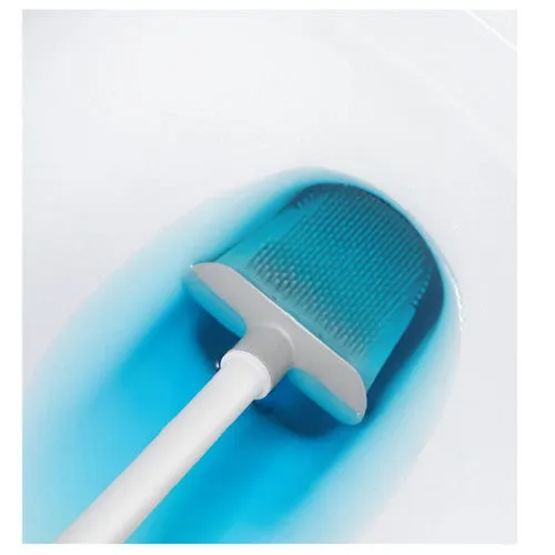 Flexible Silicone Toilet Brush Set, Non-Rusting, Ventilated Base