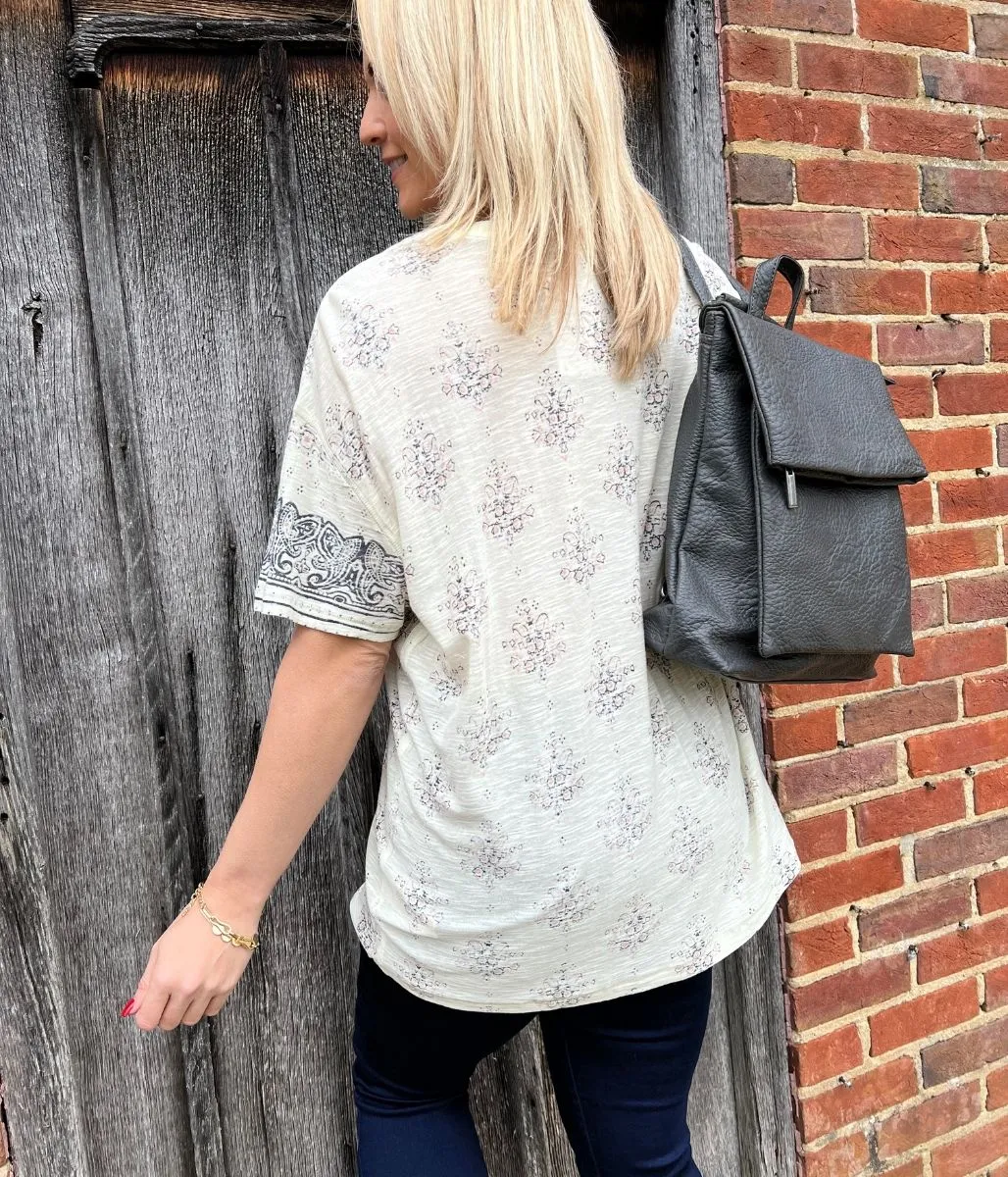 Free People Ivory Relaxed Tee