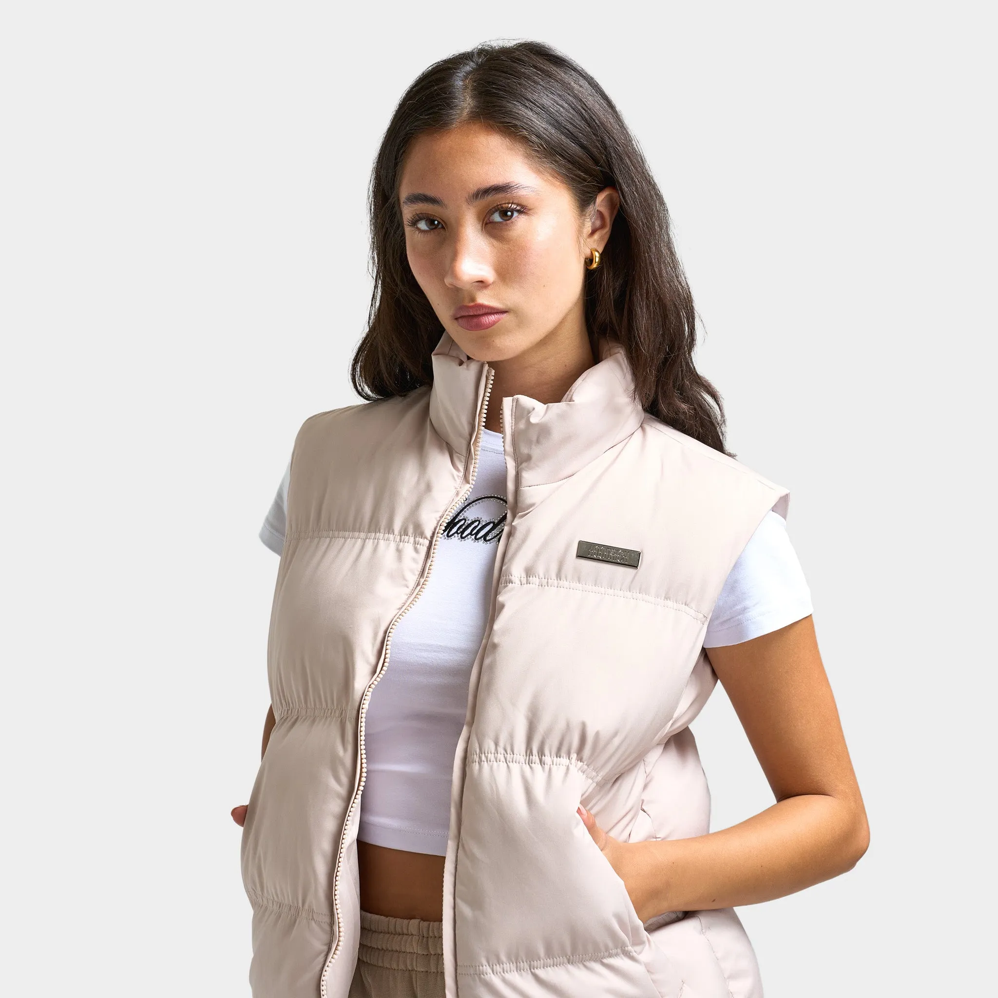 Hoodrich Women's Rae Gilet Oxford Tan / White