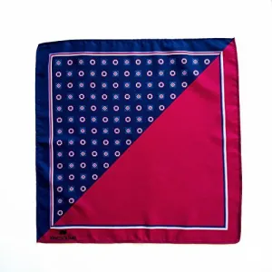 Kingsquare Men's Pocket Square, red/blue tone