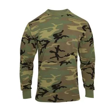 Long Sleeve Vintage Style T-Shirt - Woodland Camo