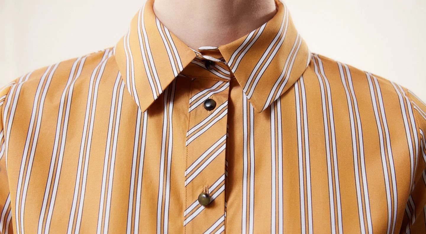 Machka Striped Relaxed Fit Shirt Cinnamon