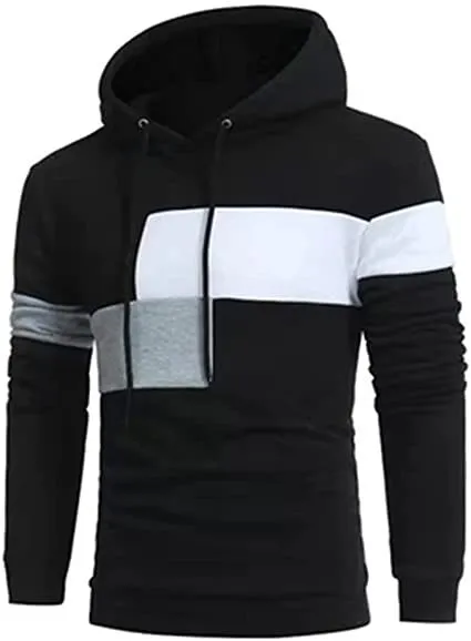 Men's Color Blocking Hoodies Heavyweight Pullover Hoodie Shirts Casual Stylish Long Sleeve Pullover Sweatshirts