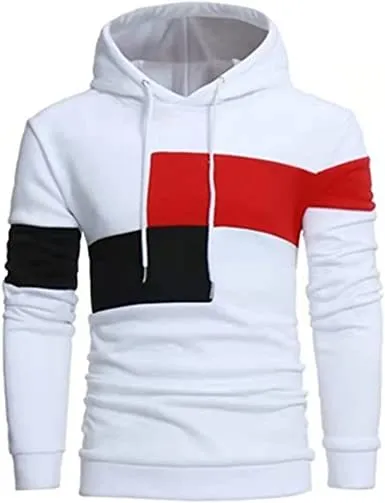 Men's Color Blocking Hoodies Heavyweight Pullover Hoodie Shirts Casual Stylish Long Sleeve Pullover Sweatshirts