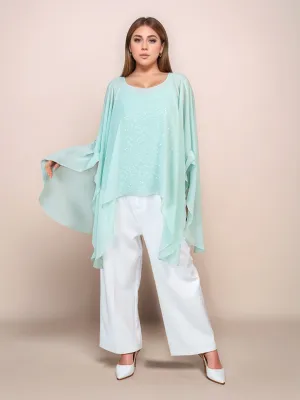 Mint Colored Solid Relaxed Fit Top