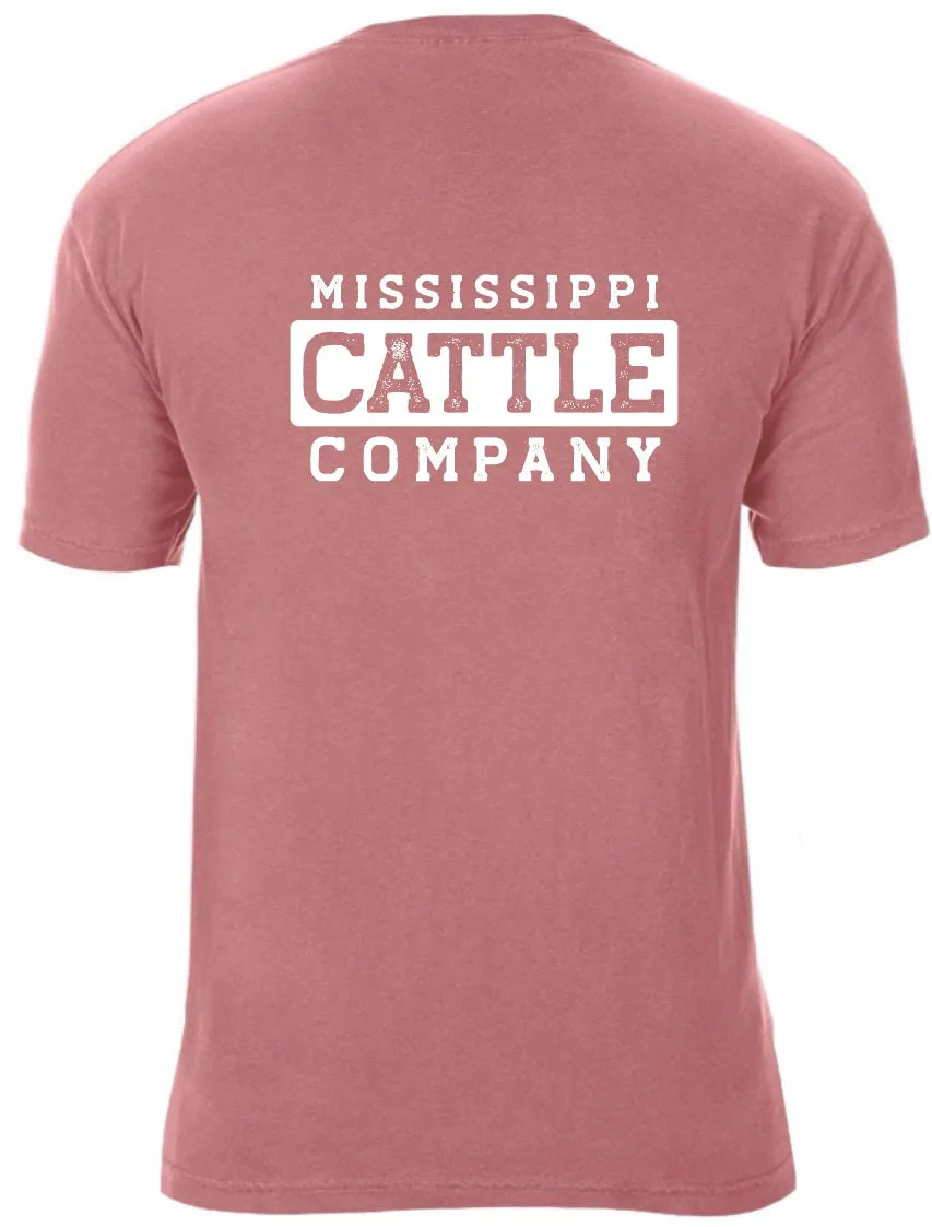 Mississippi Cattle Company MSCATTLESS-11 Cumin (Red) Short Sleeve Comfort Color T-Shirt