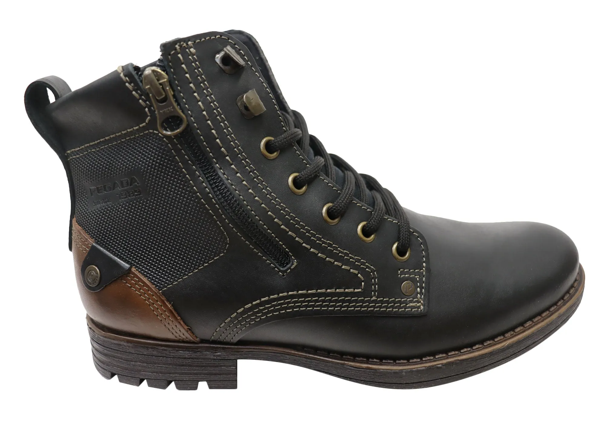 Pegada Diago Mens Comfortable Leather Boots Made In Brazil