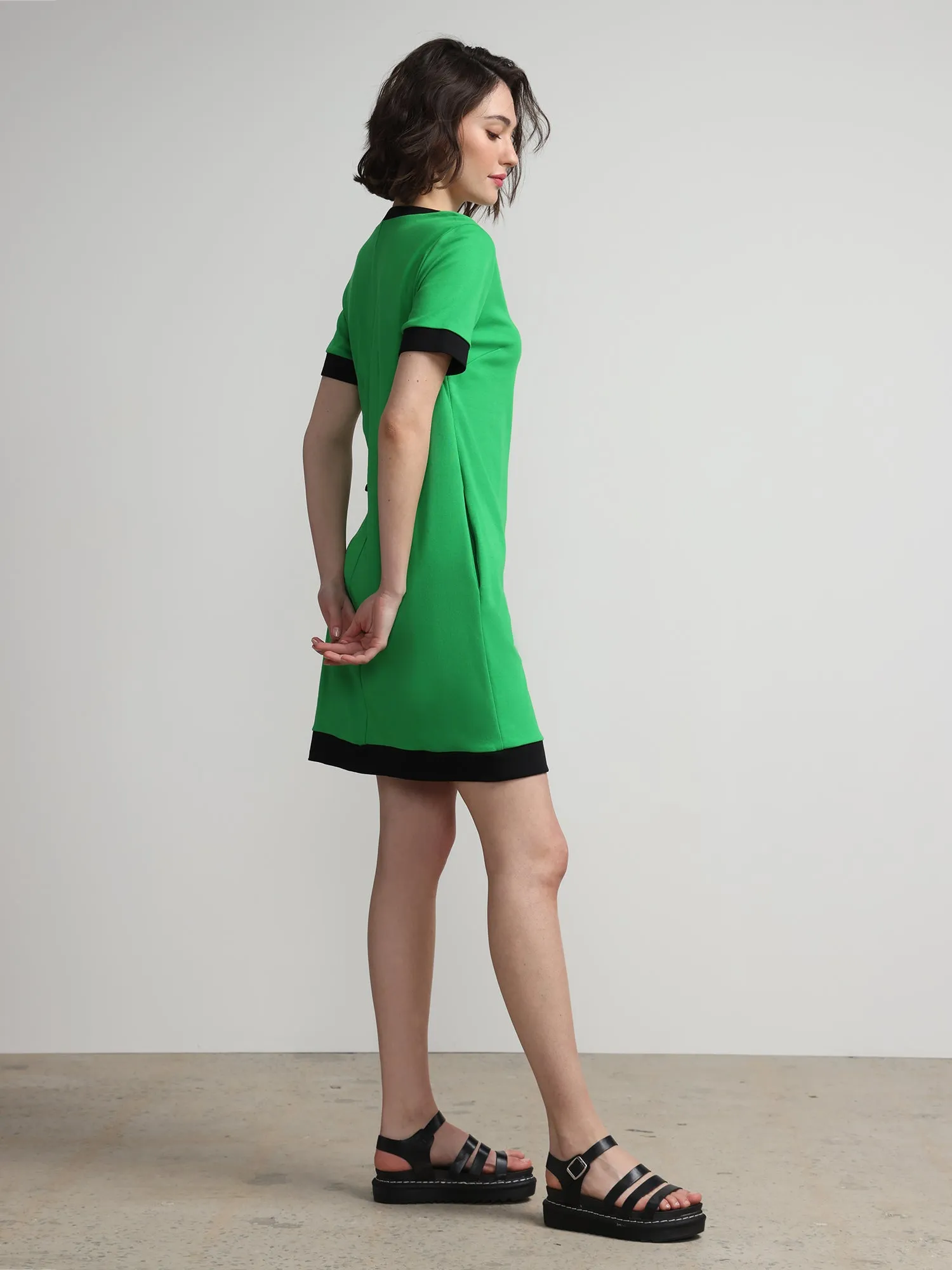 Petite Colorblock-Trim T-Shirt Shift Dress - City Knits