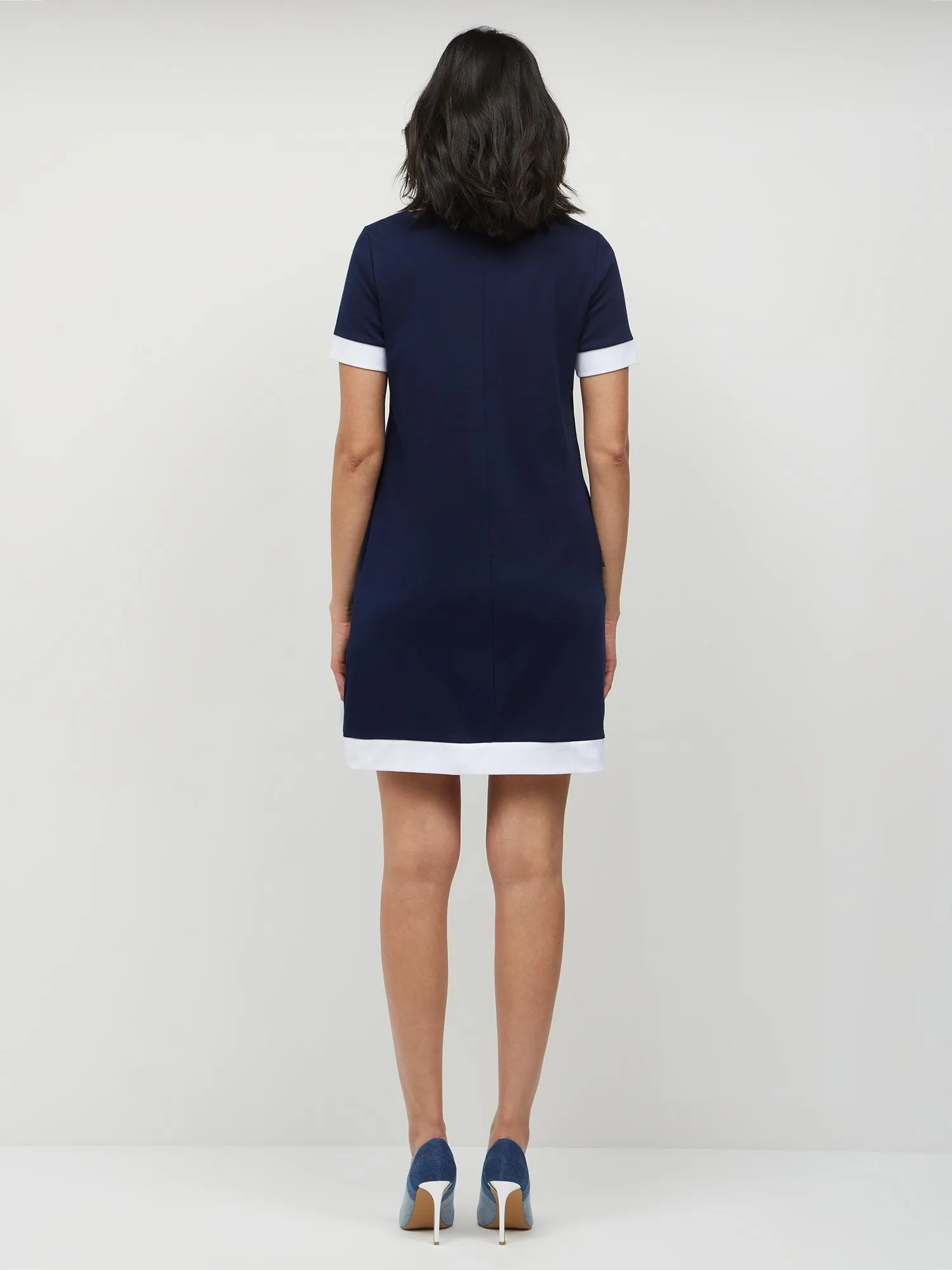 Petite Colorblock-Trim T-Shirt Shift Dress - City Knits