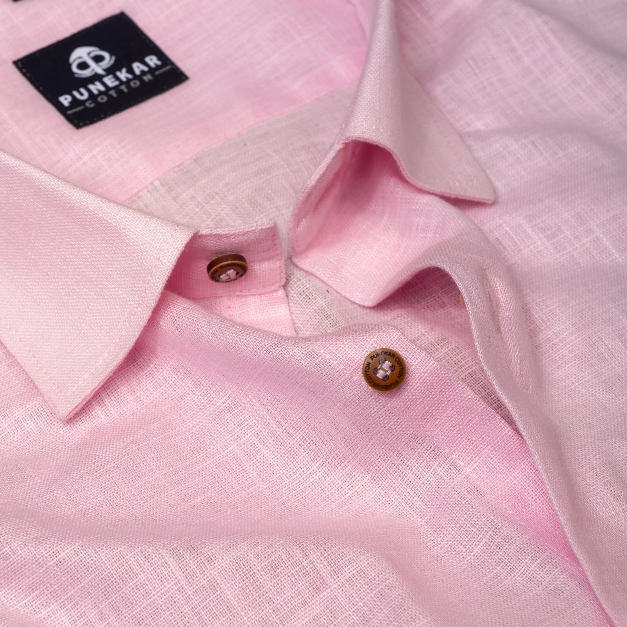 Pink Color Linen Formal Shirts For Men