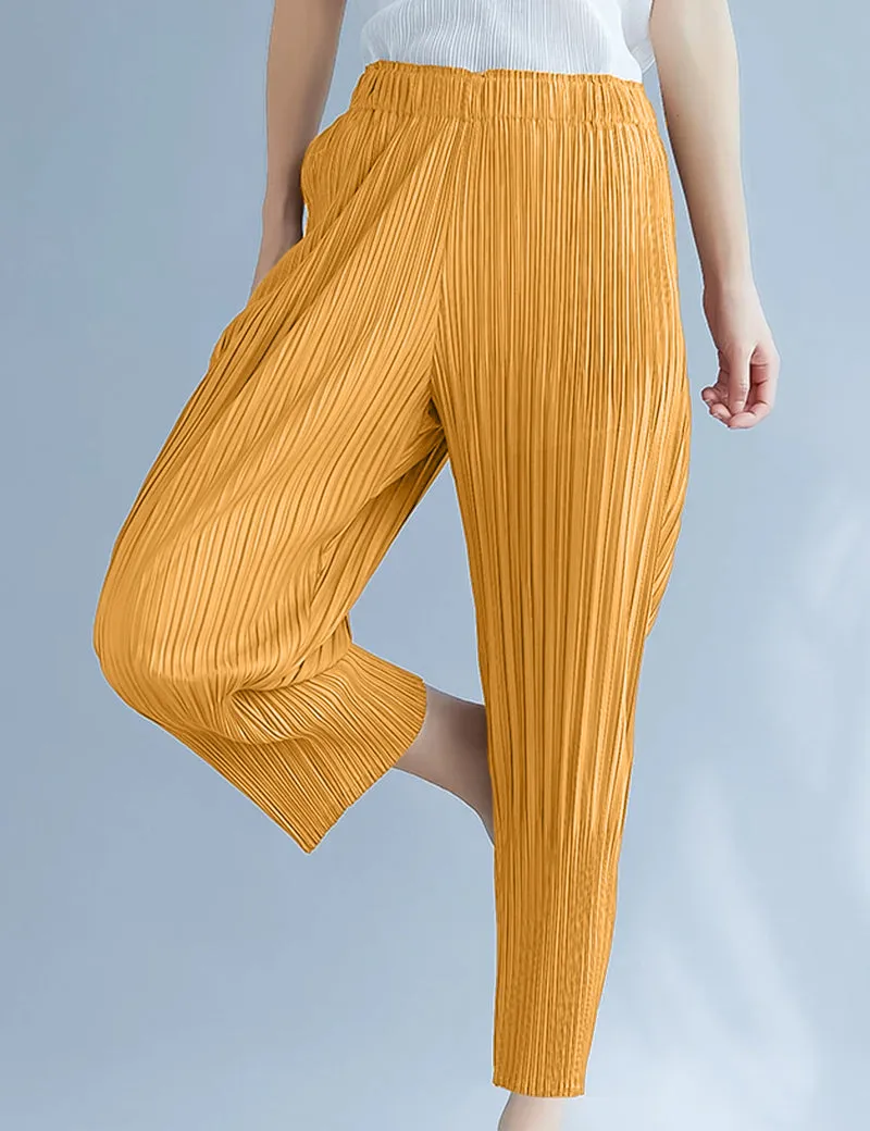 Pleated Narrow Pant - Mustard