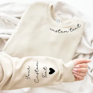 "Custom Neckline Sweatshirt" Couple Sweatshirts - Custom Embroidered Matching Hoodies For Couples