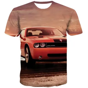 Racing Car T shirts Men Metal Tshirt Printed City T-shirts Graphic Gray T-shirts 3d Retro Tshirt Anime