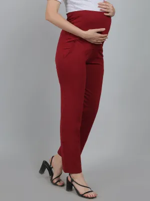 Red Supima Cotton Maternity Pants