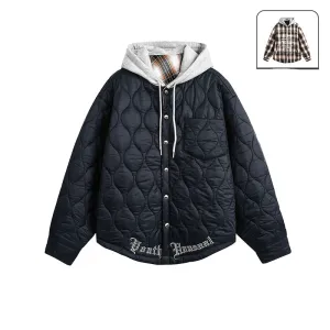 Reversible Plaid Quilted Jacket