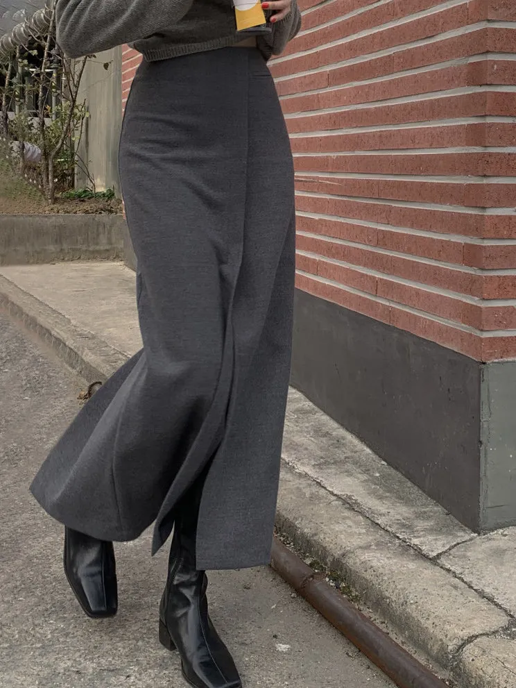 She's Effortless Graceful Slit Maxi Skirt