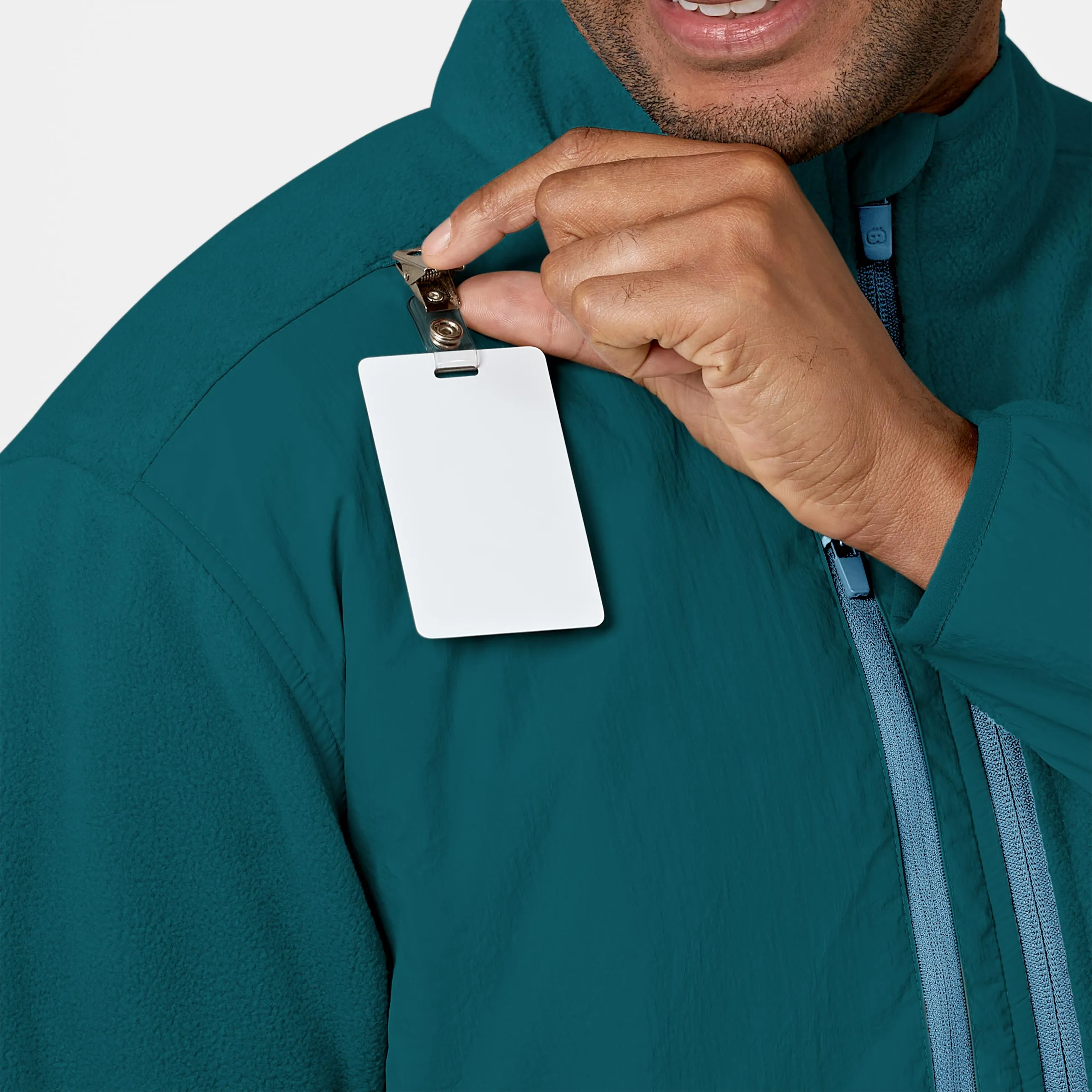 Slate Men's Micro Fleece Zip Jacket - Caribbean