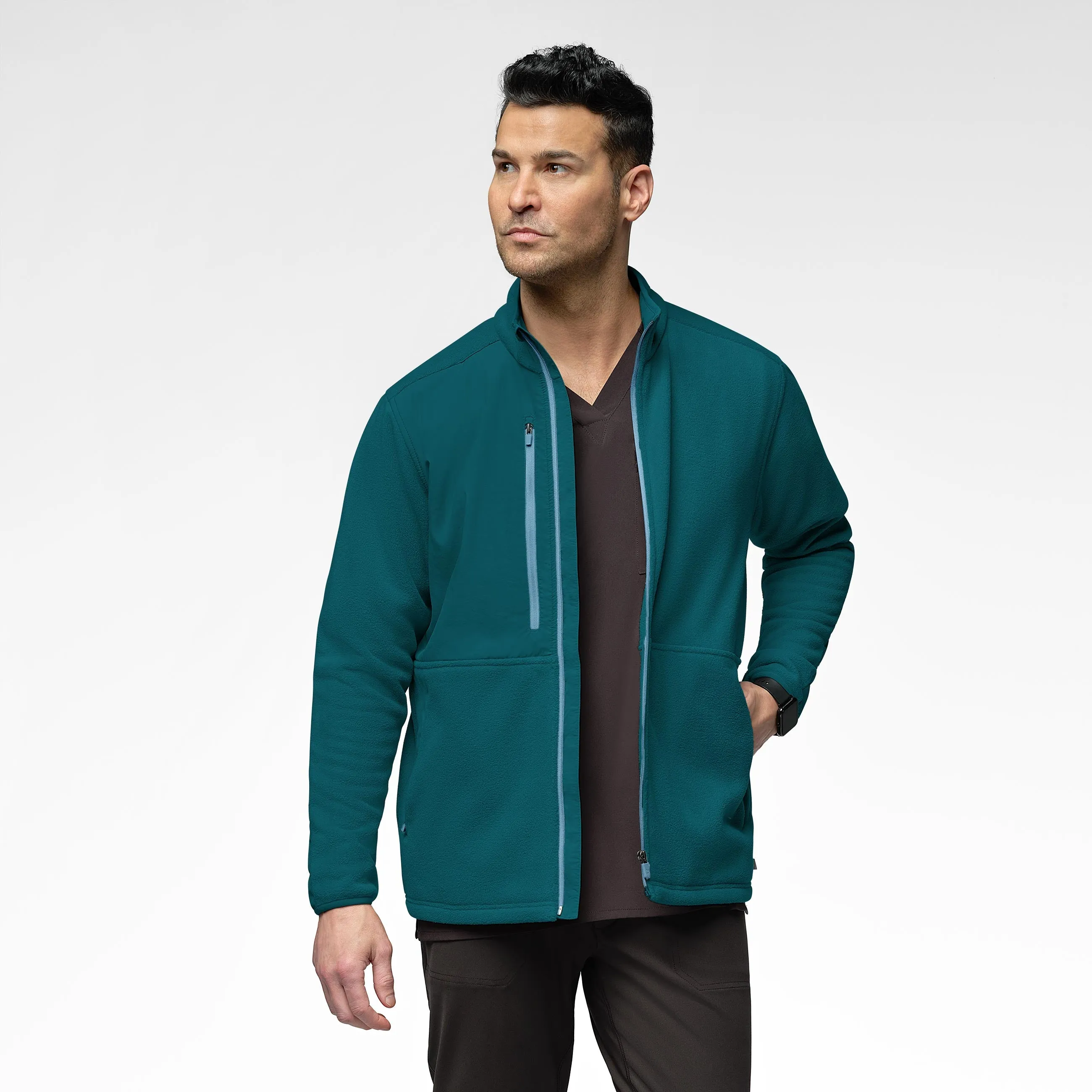 Slate Men's Micro Fleece Zip Jacket - Caribbean